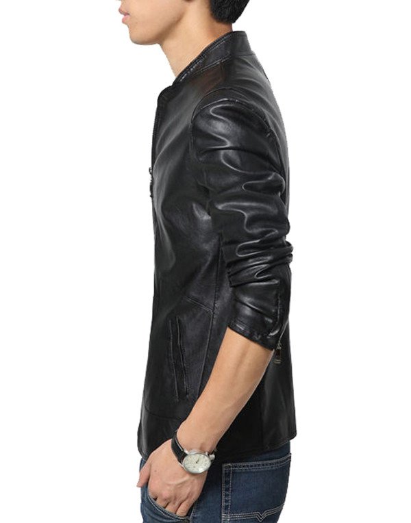 HugMe.fashion Leather Jacket Black Men Biker JK97